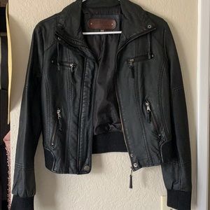 Black faux leather jacket